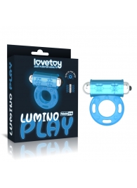 Голубое, светящееся в темноте эрекционное виброкольцо Lumino Play Vibrating Penis Ring - Lovetoy - в Новокузнецке купить с доставкой