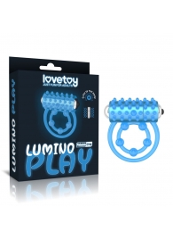 Голубое, светящееся в темноте виброкольцо Lumino Play Vibrating Penis Ring - Lovetoy - в Новокузнецке купить с доставкой