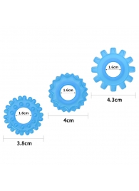 Набор из 3 голубых, светящихся в темноте эрекционных колец Lumino Play - Lovetoy - в Новокузнецке купить с доставкой