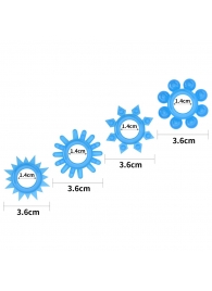 Набор из 4 голубых, светящихся в темноте эрекционных колец Lumino Play - Lovetoy - в Новокузнецке купить с доставкой
