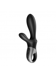 Черный анальный вибратор Heat Climax+ с функцией нагрева - 20,6 см. - Satisfyer - в Новокузнецке купить с доставкой