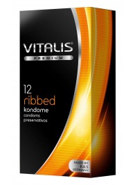 Ребристые презервативы VITALIS PREMIUM ribbed - 12 шт. - Vitalis - купить с доставкой в Новокузнецке