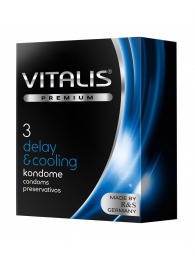 Презервативы VITALIS PREMIUM delay   cooling с охлаждающим эффектом - 3 шт. - Vitalis - купить с доставкой в Новокузнецке
