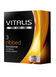 Ребристые презервативы VITALIS PREMIUM ribbed - 3 шт. - Vitalis - купить с доставкой в Новокузнецке