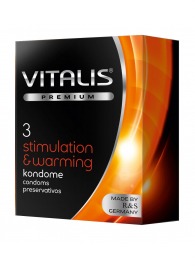 Презервативы VITALIS PREMIUM stimulation   warming с согревающим эффектом - 3 шт. - Vitalis - купить с доставкой в Новокузнецке