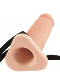 Телесный реалистичный фаллоимитатор с полостью Silicone Hollow Extension - 20 см. - Pipedream - купить с доставкой в Новокузнецке