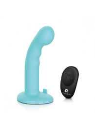 Голубая изогнутая насадка 6in Remote Control Ripple P-Spot G-Spot на черных трусиках - 16 см. - Pegasus - купить с доставкой в Новокузнецке