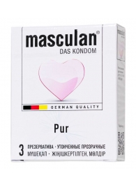 Супертонкие презервативы Masculan Pur - 3 шт. - Masculan - купить с доставкой в Новокузнецке