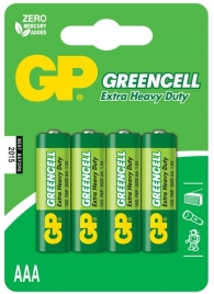 Батарейки солевые GP GreenCell AAA/R03G - 4 шт. - Элементы питания - купить с доставкой в Новокузнецке