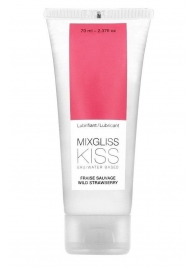 Смазка на водной основе Mixgliss Kiss с ароматом земляники - 70 мл. - Mixgliss - купить с доставкой в Новокузнецке