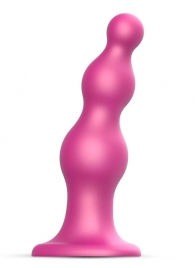 Розовая насадка Strap-On-Me Dildo Plug Beads size S - Strap-on-me - купить с доставкой в Новокузнецке
