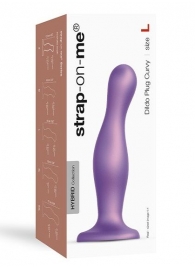 Фиолетовая насадка Strap-On-Me Dildo Plug Curvy size L - Strap-on-me - купить с доставкой в Новокузнецке