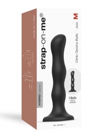 Черная насадка Strap-On-Me Dildo Geisha Balls size M - Strap-on-me купить в Новокузнецке с доставкой в Orgasmix.ru Черная насадка Strap-On-Me Dildo Geisha Balls size M - Strap-on-me - купить с доставкой в Новокузнецке