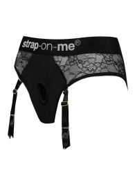 Черные трусики для насадок Diva Lingerie Harness - size M - Strap-on-me - купить с доставкой в Новокузнецке