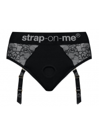 Черные трусики для насадок Diva Lingerie Harness - size M - Strap-on-me - купить с доставкой в Новокузнецке