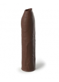 Коричневая насадка-удлинитель Uncut Silicone Penis Enhancer - 17,8 см. - Pipedream - в Новокузнецке купить с доставкой