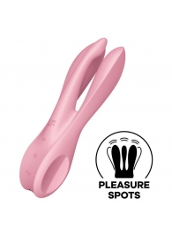 Розовый вибратор Threesome 1 с  пальчиками - Satisfyer в Новокузнецке Розовый вибратор Threesome 1 с  пальчиками - Satisfyer