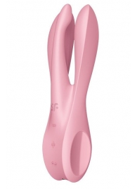 Розовый вибратор Threesome 1 с  пальчиками - Satisfyer в Новокузнецке Розовый вибратор Threesome 1 с  пальчиками - Satisfyer
