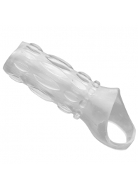 Насадка на пенис с кольцом для мошонки Clear Sensations Enhancer Sex Sleeve - 11,5 см. - XR Brands - в Новокузнецке купить с доставкой