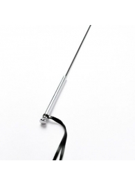 Черный кожаный стек с гладкой ручкой - 55 см. - Crazy Handmade - купить с доставкой в Новокузнецке