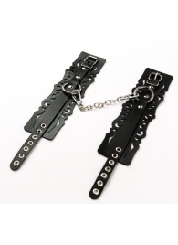 Узорчатые кожаные оковы с регулируемыми ремешками - Crazy Handmade - купить с доставкой в Новокузнецке