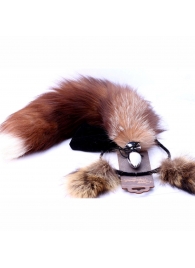 Игровой комплект: серебристая анальная пробка с пушистым хвостом и ободок-ушки - Crazy Handmade - купить с доставкой в Новокузнецке