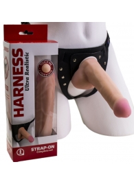 Страпон Harness из двух предметов: трусики с плугом и насадка-фаллос - 17 см. - LOVETOY (А-Полимер) - купить с доставкой в Новокузнецке