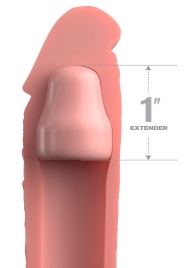 Телесная насадка-удлинитель 1 Inch Silicone X-tension - 17,8 см. - Pipedream - в Новокузнецке купить с доставкой