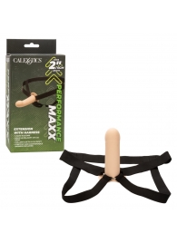 Телесный фаллопротез из силикона Extension with Harness - 15,75 см. - California Exotic Novelties - купить с доставкой в Новокузнецке