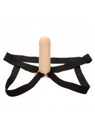 Телесный фаллопротез из силикона Extension with Harness - 15,75 см. - California Exotic Novelties - купить с доставкой в Новокузнецке