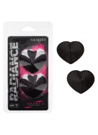 Черные пэстисы в форме сердечек Heart Pasties - California Exotic Novelties - купить с доставкой в Новокузнецке