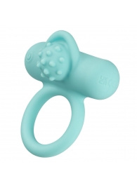 Аквамариновое эрекционное виброкольцо Silicone Rechargeable Nubby Lover’s Delight - California Exotic Novelties - в Новокузнецке купить с доставкой