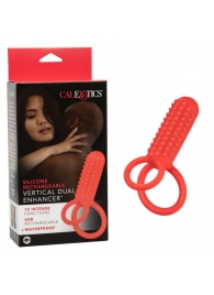 Красное эрекционное кольцо Silicone Rechargeable Vertical Dual Enhancer - California Exotic Novelties - в Новокузнецке купить с доставкой