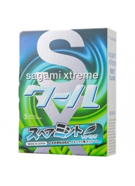 Презервативы Sagami Xtreme Mint с ароматом мяты - 3 шт. - Sagami - купить с доставкой в Новокузнецке