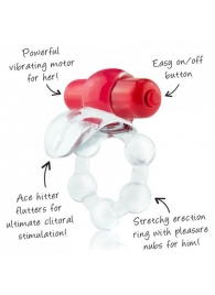 Виброкольцо с язычком и красным виброэлементом Overtime - Screaming O - в Новокузнецке купить с доставкой