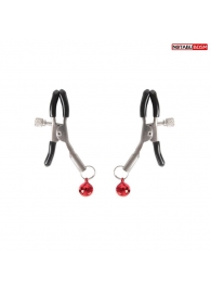 Серебристые зажимы на соски с шариками - Notabu - купить с доставкой в Новокузнецке Серебристые зажимы на соски с шариками - Notabu - купить с доставкой в Новокузнецке