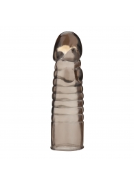 Дымчатая насадка-удлинитель Ribbed Realistic Penis Enhancing Sleeve Extension - 15,2 см. - BlueLine - в Новокузнецке купить с доставкой