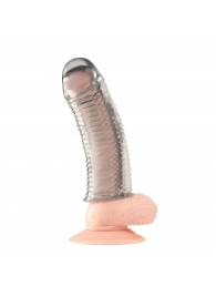 Текстурированная насадка на пенис Clear Textured Penis Enhancing Sleeve Extension - 16,5 см. - BlueLine - в Новокузнецке купить с доставкой