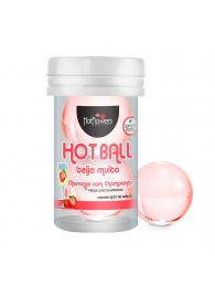 Лубрикант на масляной основе Hot Ball Beija Muito с ароматом клубники и шампанского (2 шарика по 3 гр.) - HotFlowers - купить с доставкой в Новокузнецке