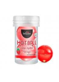 Лубрикант на масляной основе Hot Ball Beija Muito с ароматом клубники (2 шарика по 3 гр.) - HotFlowers - купить с доставкой в Новокузнецке