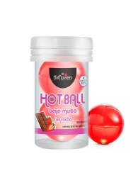 Лубрикант на масляной основе Hot Ball Beija Muito с ароматом шоколада и клубники (2 шарика по 3 гр.) - HotFlowers - купить с доставкой в Новокузнецке