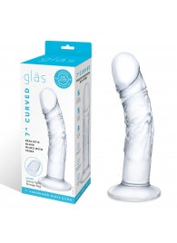 Стеклянный фаллоимитатор из стекла 7’’ Curved Realistic Glass Dildo With Veins - 15,9 см. - Glas