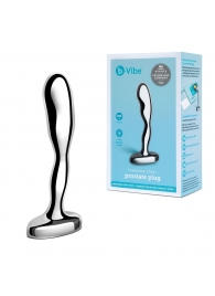 Стальной стимулятор простаты Stainless Steel Prostate Plug - 11,5 см. - b-Vibe - в Новокузнецке купить с доставкой