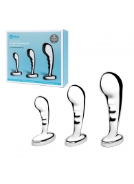 Набор из 3 стальных стимуляторов простаты Stainless Steel P-spot Training Set - b-Vibe - в Новокузнецке купить с доставкой