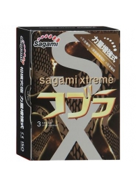 Суженные к основанию презервативы Sagami Xtreme COBRA - 3 шт. - Sagami - купить с доставкой в Новокузнецке