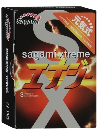 Презервативы Sagami Xtreme ENERGY с ароматом энергетика - 3 шт. - Sagami - купить с доставкой в Новокузнецке