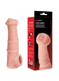 Телесная фантазийная насадка на член Cock Sleeve Size M - KOKOS - в Новокузнецке купить с доставкой