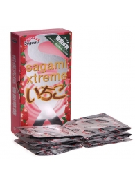 Презервативы Sagami Xtreme Strawberry c ароматом клубники - 10 шт. - Sagami - купить с доставкой в Новокузнецке