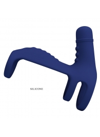 Синяя вибронасадка на пенис Vibrating Penis Sling - Baile - в Новокузнецке купить с доставкой