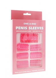 Набор из 7 розовых насадок на пенис ONE-A-DAY PENIS SLEEVES PINK - Seven Creations - в Новокузнецке купить с доставкой